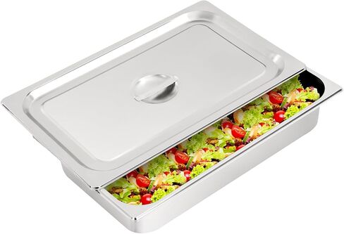 4 Pack Full Size Stainless Steel Hotel Pans, 4" Deep Steam Table Pan 21" L x 12.8" W Stainless Steel Food Storage Containers Buffet Pan with Lids for Home, Party, Restaurant, Hotel, Buffet in Saudi Arabia