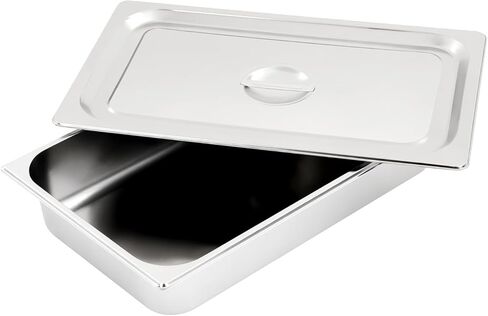 4 Pack Full Size Stainless Steel Hotel Pans, 4" Deep Steam Table Pan 21" L x 12.8" W Stainless Steel Food Storage Containers Buffet Pan with Lids for Home, Party, Restaurant, Hotel, Buffet in Saudi Arabia
