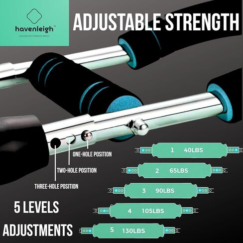 Adjustable Chest Expander & Twister Arm Trainer, Heavy-Duty Resistance Bar for Upper Body, Chest, Biceps, Triceps, Forearm Workout, at Home Gym Strength Training Equipment (60–120 lb) in Kuwait
