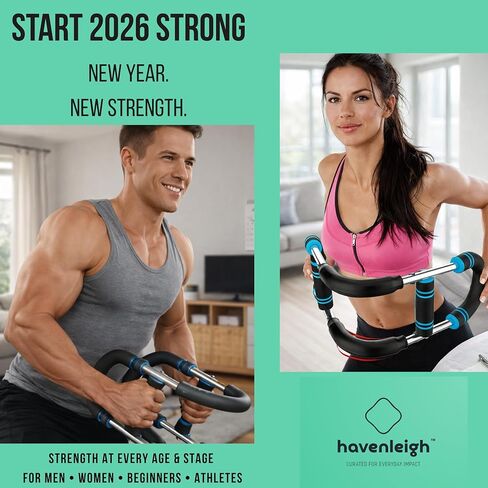 Adjustable Chest Expander & Twister Arm Trainer, Heavy-Duty Resistance Bar for Upper Body, Chest, Biceps, Triceps, Forearm Workout, at Home Gym Strength Training Equipment (60–120 lb) in Kuwait