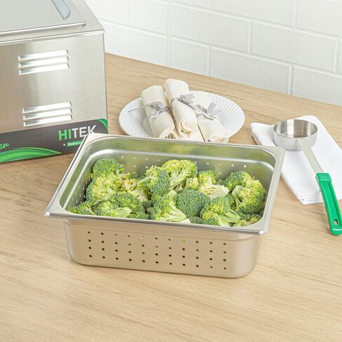 Restaurantware Perforated Hotel Pan 1 Count 1/2 Half Size Anti-Jam 4" Deep Freezable 24 Gauge Stainless Steel Steam Pan Lid Sold Separately, for Use in Commercial Kitchens, and Catering Events in Saudi Arabia