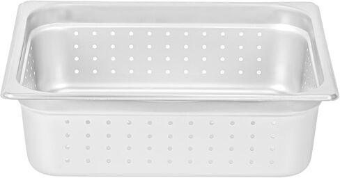 Restaurantware Perforated Hotel Pan 1 Count 1/2 Half Size Anti-Jam 4" Deep Freezable 24 Gauge Stainless Steel Steam Pan Lid Sold Separately, for Use in Commercial Kitchens, and Catering Events in Saudi Arabia