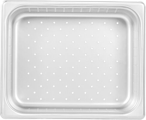 Restaurantware Perforated Hotel Pan 1 Count 1/2 Half Size Anti-Jam 4" Deep Freezable 24 Gauge Stainless Steel Steam Pan Lid Sold Separately, for Use in Commercial Kitchens, and Catering Events in Saudi Arabia