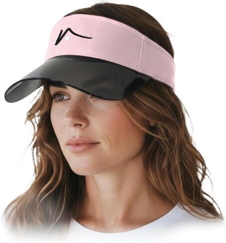 VISTO Sports Visor with See-Through Brim – No-Glare UV Sun Protection – 100% Chino Cotton – Adjustable Velcro Strap in Kuwait