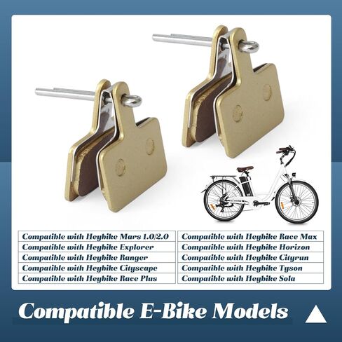 زوجان من وسادات الفرامل البديلة لـ Heybike 2022 لاحقًا لـ Mars 1.0/2.0 لـ Explorer لـ Ranger لـ Cityscape لـ Race Plus/Max لـ Horizon لـ Cityrun لـ Tyson لـ Sola، ملحقات الدراجة الإلكترونية in Saudi Arabia