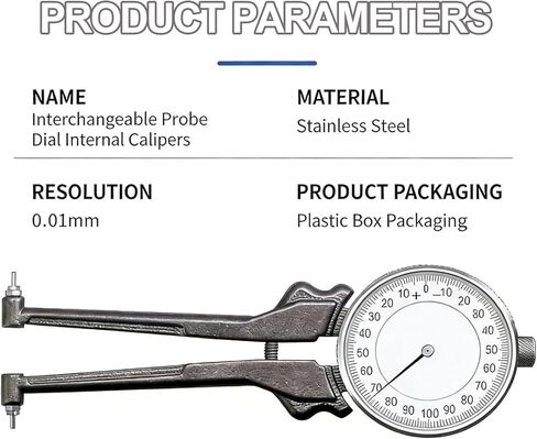 Digital Internal Caliper Gage Set, High Accuracy Replaceable Dial Inside Caliper 55-153mm, Aluminum Alloy Material, Clear and Easy to Read, Measuring Depth 90mm, Widely Used for Cylinder Bore in Kuwait