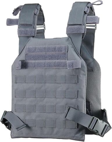 Lancer Tactical 600D Polyester QR Lightweight Airsoft Tactical Vest - (Grey) in Kuwait