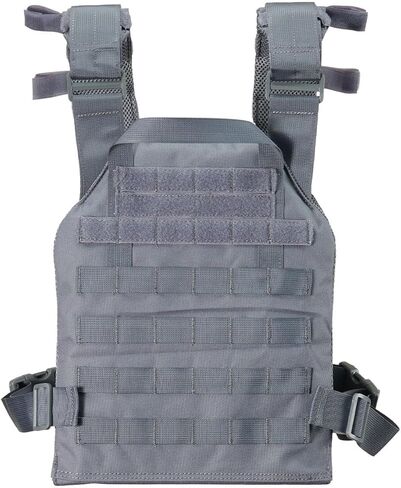 Lancer Tactical 600D Polyester QR Lightweight Airsoft Tactical Vest - (Grey) in Kuwait
