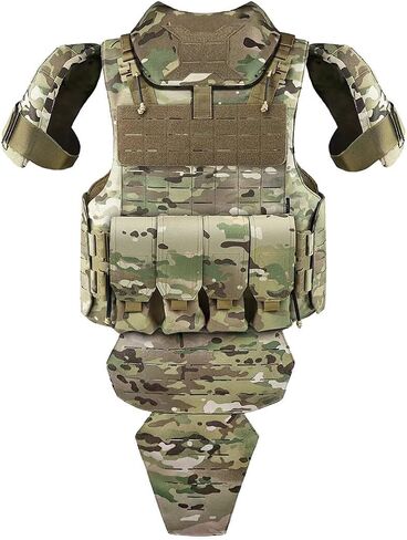 UTA Yark D-Defense Tactical Vest, RG Flame Retardant Version Full Coverage MOLLE Vest, Quick Release Adjustable Outdoor Training Cosplay Tactical Gear (Standard Version/Camouflage) in Kuwait