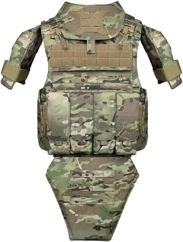 UTA Yark D-Defense Tactical Vest, RG Flame Retardant Version Full Coverage MOLLE Vest, Quick Release Adjustable Outdoor Training Cosplay Tactical Gear (Standard Version/Camouflage) in Kuwait
