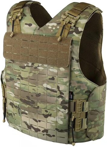 UTA Yark D-Defense Tactical Vest, RG Flame Retardant Version Full Coverage MOLLE Vest, Quick Release Adjustable Outdoor Training Cosplay Tactical Gear (Standard Version/Camouflage) in Kuwait
