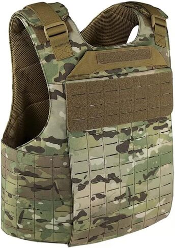 UTA Yark D-Defense Tactical Vest, RG Flame Retardant Version Full Coverage MOLLE Vest, Quick Release Adjustable Outdoor Training Cosplay Tactical Gear (Standard Version/Camouflage) in Kuwait