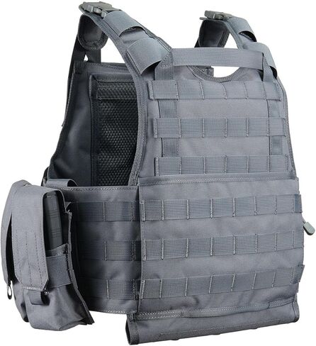 Lancer Tactical 600D Nylon 305 Airsoft Tactical Vest - (Grey) in Kuwait