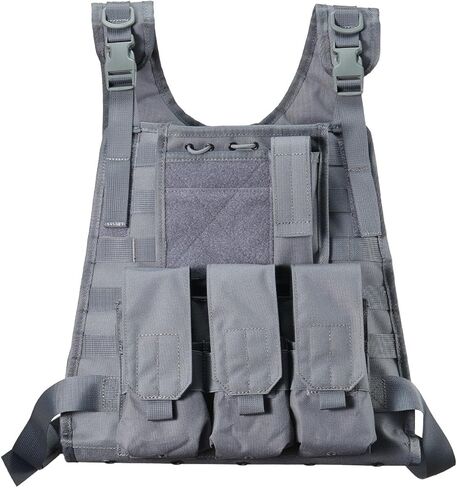 Lancer Tactical Airsoft Tactical Vest w/MOLLE System - (Grey) in Kuwait