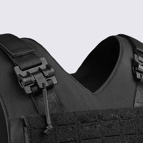 UTA Yark D-Defense Fortress Tactical Vest with Leg Guards, Flame Resistant Version Black, Laser Cut MOLLE System, Quick Release Adjustable Plate Compatible Carrier(Black + Leg Guards) in Kuwait