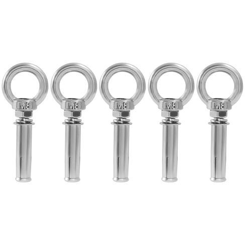 M10x80mm Concrete Eye Bolts, 2 Pcs Heavy Duty Stainless Steel Expansion Anchor Bolts with Nuts, Secure Lifting Ring Hooks for Ceiling, Masonry & Brick Walls, Rustproof & Easy Installation in Saudi Arabia