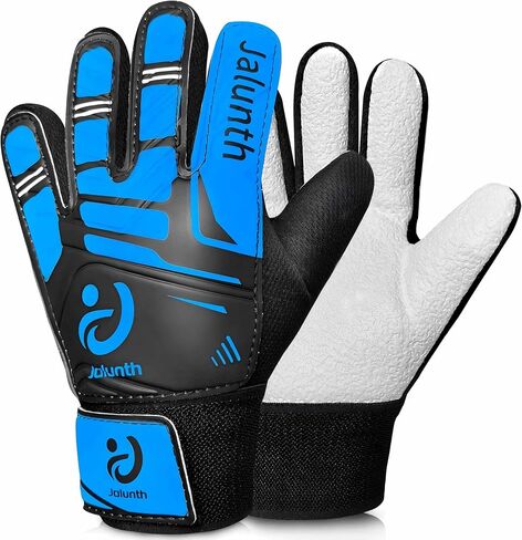 Jalunth Soccer Goalie Gloves Kids Youth Goalkeeper Field Player Gloves Boys Girls Training Grip Goal Keeper Glove Age 4-14 Years Old with Upgraded Anti-Skid Latex Palm in Kuwait