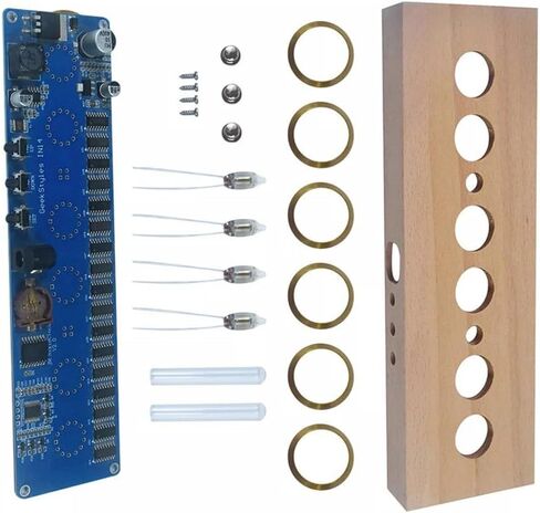 6-Digit IN14 Nixie Tube Electronic DIY Clock Kit with RGB Backlight, Retro Glow Tube Time Display Board, 12/24 Hour Module and Sleep Mode, PCB Circuit Assembly without Tubes in Kuwait