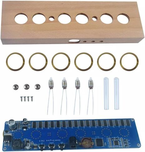 6-Digit IN14 Nixie Tube Electronic DIY Clock Kit with RGB Backlight, Retro Glow Tube Time Display Board, 12/24 Hour Module and Sleep Mode, PCB Circuit Assembly without Tubes in Kuwait