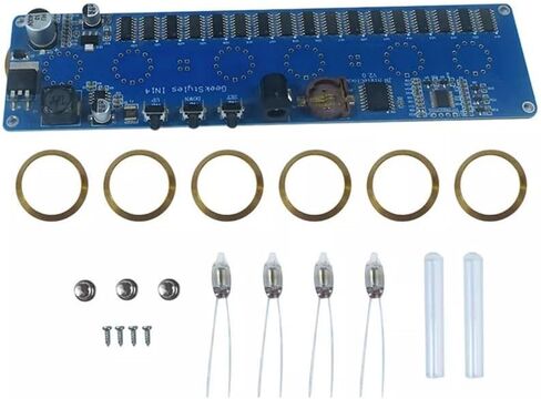 6-Digit IN14 Nixie Tube Electronic DIY Clock Kit with RGB Backlight, Retro Glow Tube Time Display Board, 12/24 Hour Module and Sleep Mode, PCB Circuit Assembly without Tubes in Kuwait