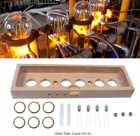 6-Digit IN14 Nixie Tube Electronic DIY Clock Kit with RGB Backlight, Retro Glow Tube Time Display Board, 12/24 Hour Module and Sleep Mode, PCB Circuit Assembly without Tubes in Kuwait