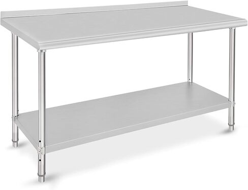 طاولة من الفولاذ المقاوم للصدأ مقاس 30 × 24 بوصة - أمان معتمد من NSF، رف سفلي قابل للتعديل مع 3 إعدادات للارتفاع، سطح مصقول سهل التنظيف، أرجل قابلة للتعديل لتحقيق الثبات، زوايا مستديرة للسلامة in Kuwait
