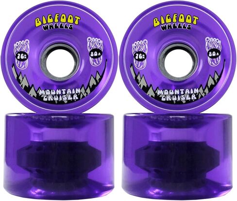 TGM Skateboards Longboard Trucks/Wheels/Bearings Black 7.0 + Bigfoot 76MM Cruisers Purple in Kuwait