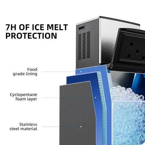 ماكينة صنع الثلج من الدرجة التجارية، إنتاج يومي 400 رطل وتخزين 250 رطل، هيكل من الفولاذ المقاوم للصدأ مع ضاغط SECOP، للمنزل والأعمال in Kuwait