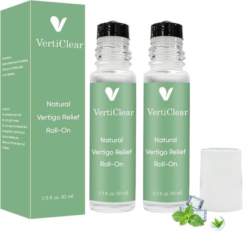 VertiClear Vertigo Ease Oil Roll-On,Verticlear Roll on Aromatherapy Roller with Lavender, Frankincense, Peppermint, Ginger & Eucalyptus, Pocket-Size 10 ml for Daily Use (2) in Saudi Arabia