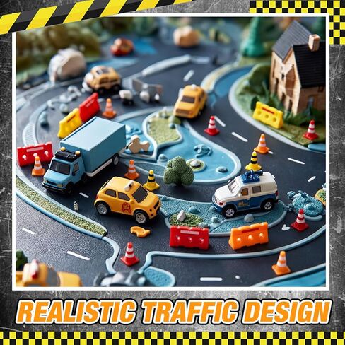60 Pcs 1in Mini Traffic Cones & 1.4 in Miniature Fence Barricade Signs, Training Scene Roadblock Construction Signs, Small Road Construction Cone for Micro Landscape Sand Table Street Model in Saudi Arabia