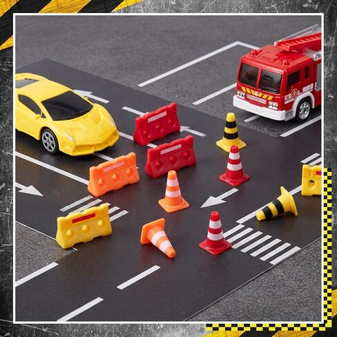 60 Pcs 1in Mini Traffic Cones & 1.4 in Miniature Fence Barricade Signs, Training Scene Roadblock Construction Signs, Small Road Construction Cone for Micro Landscape Sand Table Street Model in Saudi Arabia