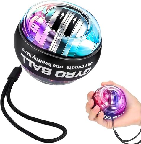Torque Ball with Counter - Auto-Start Wrist Power Gyro Ball, Forearm Strengthener, Grip Strength Trainer, Hand Strengthening Devices, Wrist Trainer Balls, Finger Exerciser with LED Lights in Saudi Arabia