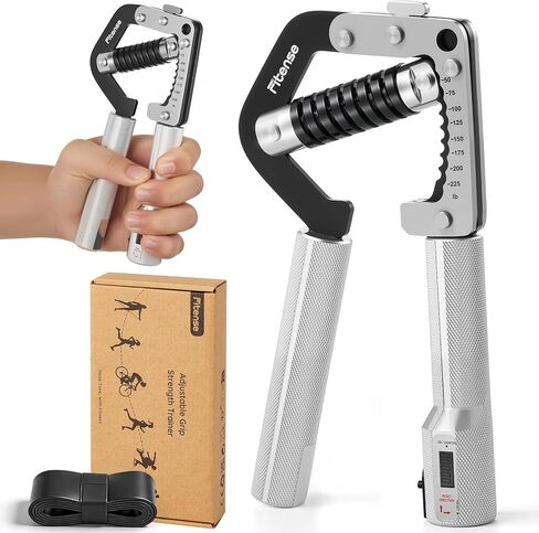 Grip Strength Trainer - Adjustable Hand Gripper Strengthener 8 Levels 50-225 lbs with Counter, Hand Grip Exerciser Wrist Strengtheners, Forearm, Finger & Hand Strength Training for Athletes, Climbers & Rehabilitation in Kuwait