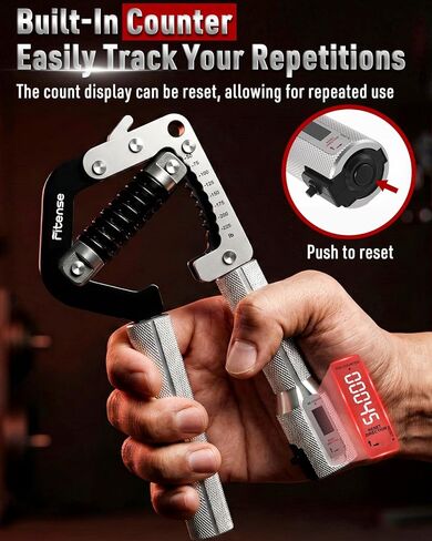 Grip Strength Trainer - Adjustable Hand Gripper Strengthener 8 Levels 50-225 lbs with Counter, Hand Grip Exerciser Wrist Strengtheners, Forearm, Finger & Hand Strength Training for Athletes, Climbers & Rehabilitation in Kuwait