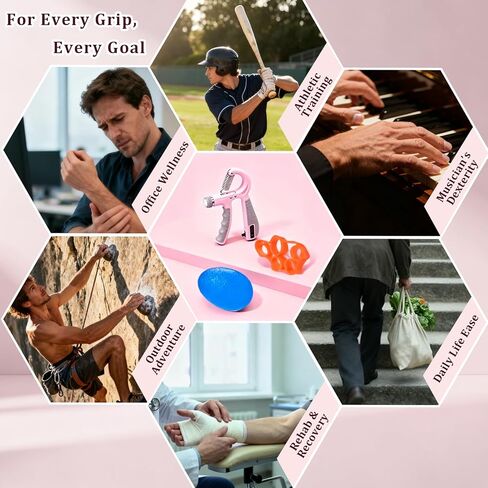 CYFIE Grip Strength Trainer Kit with Adjustable Resistance 10 - 132 Lbs, Forearm Exerciser, Finger Stretcher, Stress Ball, Forearm Strengthener for Workout wuth Storage Bag, Muscle Building and Recovery in Saudi Arabia