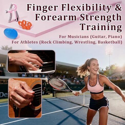 CYFIE Grip Strength Trainer Kit with Adjustable Resistance 10 - 132 Lbs, Forearm Exerciser, Finger Stretcher, Stress Ball, Forearm Strengthener for Workout wuth Storage Bag, Muscle Building and Recovery in Saudi Arabia