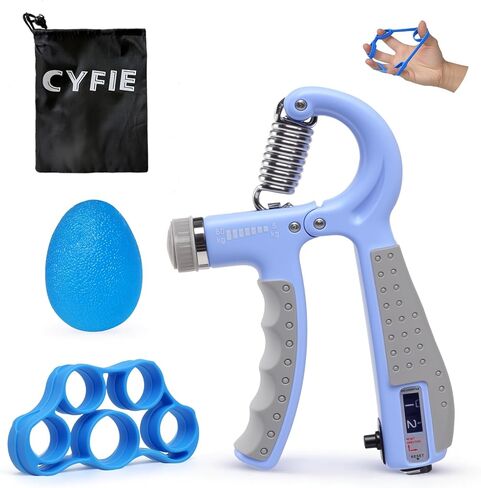 CYFIE Grip Strength Trainer Kit with Adjustable Resistance 10 - 132 Lbs, Forearm Exerciser, Finger Stretcher, Stress Ball, Forearm Strengthener for Workout wuth Storage Bag, Muscle Building and Recovery in Saudi Arabia