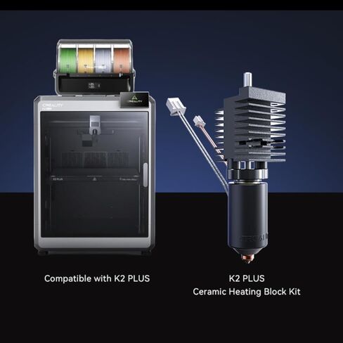 K2 Ceramic Heating Block Kit K2 Extruder Upgrade for Creality K2 Plus Heating Block for Creality K2 Plus Hotend, K2 Unicorn, Quick Swap Nozzle for Creality K2 0.4 Nozzle 350°C in Kuwait