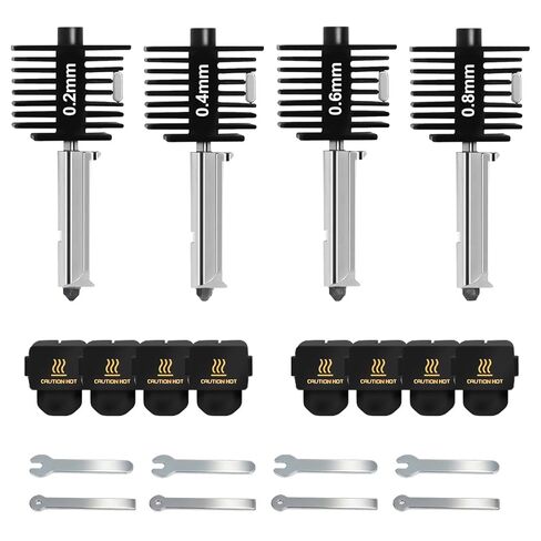 4 قطع 0.2/0.4/0.6/0.8 مم مجموعة Hotend متوافقة مع طابعة Bambu Lab H2D/H2S/P2S/A1/A1 صغيرة ثلاثية الأبعاد، فوهة فولاذية صلبة قابلة للإزالة بدرجة حرارة عالية، 4 رؤوس طباعة طارد مع 8 جوارب ومفاتيح من السيليكون in Saudi Arabia