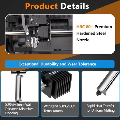 4 قطع 0.2/0.4/0.6/0.8 مم مجموعة Hotend متوافقة مع طابعة Bambu Lab H2D/H2S/P2S/A1/A1 صغيرة ثلاثية الأبعاد، فوهة فولاذية صلبة قابلة للإزالة بدرجة حرارة عالية، 4 رؤوس طباعة طارد مع 8 جوارب ومفاتيح من السيليكون in Saudi Arabia