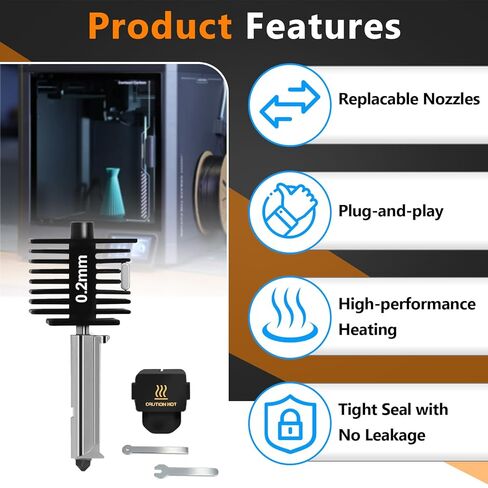 4 قطع 0.2/0.4/0.6/0.8 مم مجموعة Hotend متوافقة مع طابعة Bambu Lab H2D/H2S/P2S/A1/A1 صغيرة ثلاثية الأبعاد، فوهة فولاذية صلبة قابلة للإزالة بدرجة حرارة عالية، 4 رؤوس طباعة طارد مع 8 جوارب ومفاتيح من السيليكون in Saudi Arabia