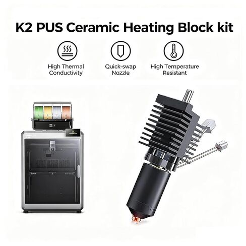 مجموعة Creality K2 Plus Hotend المتوافقة | كتلة تسخين سيراميك 350 درجة مئوية | فوهة سريعة التبديل مقاس 0.4 مم | سهل التثبيت (creality-K2-plus-hotend-us1) in Kuwait