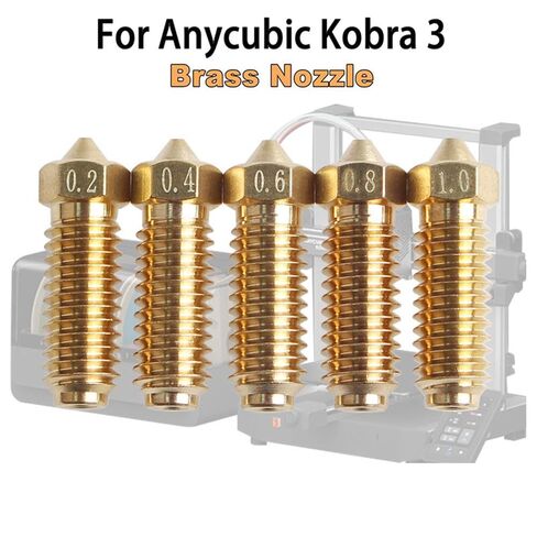 Kobra 3 فوهة نحاسية - 0.2-1.0 مم متعددة الحجم ترقية فوهة بركان عالية التدفق، فوهة مقاومة للحرارة العالية والصلابة العالية لـ Anycubic Kobra 3 مجموعة نهاية ساخنة (0.2 مم) in Kuwait