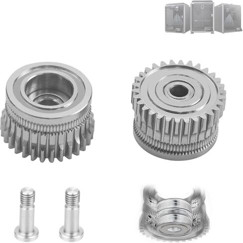 k1 Max Extruder,k1 Double Bearing Gear Upgrade Kit Hardened Steel DLC Gold+Reduction Gear,All Metal Filament Drive Extruder Gear,for K1 / K1 Max / K1C 3D Printer Accessories Parts in Saudi Arabia
