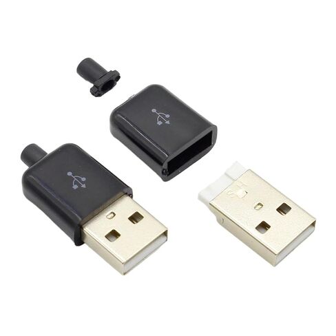 Fengpeng 10 قطعة/الوحدة DIY USB 2.0 ذكر الجمعية محول موصل التوصيل المقبس أسود أبيض (أبيض) in Kuwait