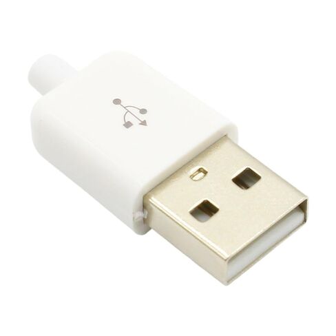 fengpeng 10pc/lot DIY USB 2.0 A Male Assembly Adapter Connector Plug Socket Black White(White) in Saudi Arabia