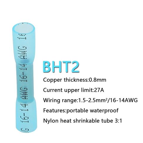 fengpeng Heat Shrink Butt Wire Connectors Waterproof Insulated Automobile Cable Crimp Terminals AWG 26-10 0.3-6.0mm2(BHT2,5 PCS) in Kuwait