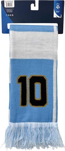 Messi Argentina Scarf – AFA Crest, Blue & White Stripes, Fringed Ends, Reversible Scarf in Saudi Arabia