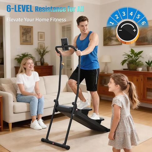 HXD-ERGO Stair Stepper, Upgrade 6-Level Resistance Stair Master with Adjustable Handlebar, Folding Stair Climber Workout Machine in Kuwait