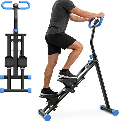 Stair Master للتمرين في المنزل، 3 سلالم عمودية مقاومة قابلة للتعديل وقابلة للطي، آلات لياقة بدنية منخفضة التأثير لكامل الجسم، سعة 265 رطل، إطار فولاذي قوي، شاشة LCD in Saudi Arabia